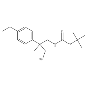 tert-butyl N-[3-amino-2-(4-ethylphenyl)-2-methylpropyl]carbamate结构式