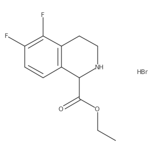 Ethyl 5,6-difluoro-1,2,3,4-tetrahydroisoquinoline-1-carboxylate hydrobromide结构式