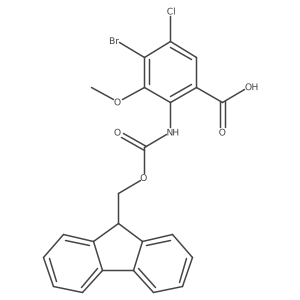 4-bromo-5-chloro-2-({[(9H-fluoren-9-yl)methoxy]carbonyl}amino)-3-methoxybenzoic acid结构式