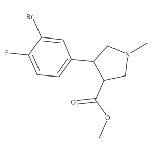 Methyl 4-(3-bromo-4-fluorophenyl)-1-methylpyrrolidine-3-carboxylate结构式