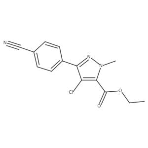 ethyl 4-chloro-3-(4-cyanophenyl)-1-methyl-1H-pyrazole-5-carboxylate Structure
