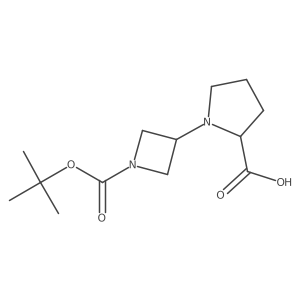 (2R)-1-[1-[(2-Methylpropan-2-yl)oxycarbonyl]azetidin-3-yl]pyrrolidine-2-carboxylic acid Structure