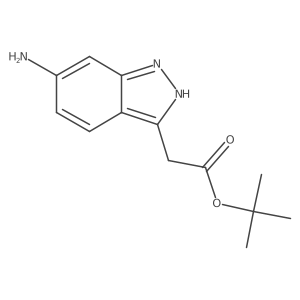 (6-Amino-1H-indazol-3-yl)-acetic acid tert-butyl ester结构式