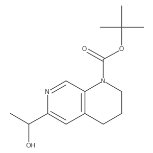 tert-Butyl (R)-6-(1-hydroxyethyl)-3,4-dihydro-1,7-naphthyridine-1(2H)-carboxylate Structure