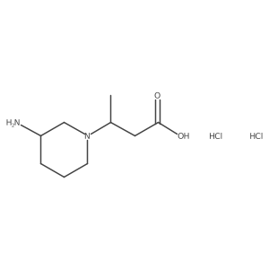 3-(3-Aminopiperidin-1-yl)butanoic acid;dihydrochloride结构式