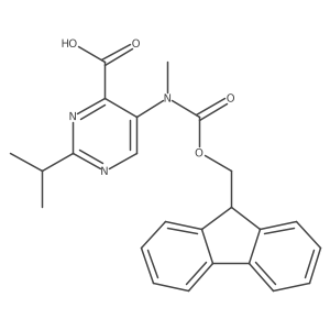 5-({[(9H-fluoren-9-yl)methoxy]carbonyl}(methyl)amino)-2-(propan-2-yl)pyrimidine-4-carboxylic acid Structure