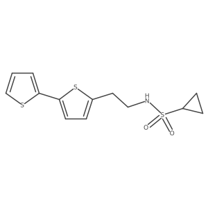N-(2-{[2,2'-bithiophene]-5-yl}ethyl)cyclopropanesulfonamide结构式