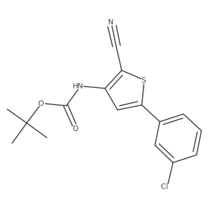 tert-butyl N-[5-(3-chlorophenyl)-2-cyanothiophen-3-yl]carbamate结构式