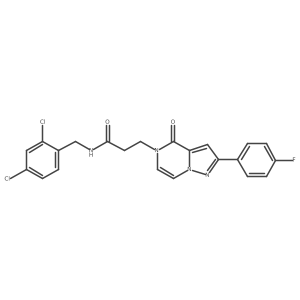 N-[(2,4-dichlorophenyl)methyl]-3-[2-(4-fluorophenyl)-4-oxo-4H,5H-pyrazolo[1,5-a]pyrazin-5-yl]propanamide结构式