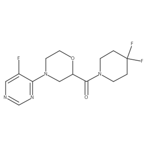 2-(4,4-Difluoropiperidine-1-carbonyl)-4-(5-fluoropyrimidin-4-yl)morpholine Structure