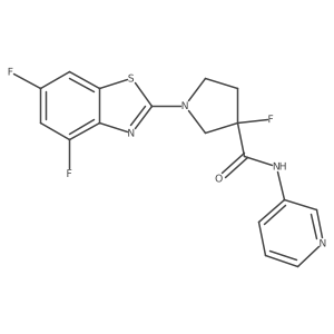 1-(4,6-difluoro-1,3-benzothiazol-2-yl)-3-fluoro-N-(pyridin-3-yl)pyrrolidine-3-carboxamide结构式