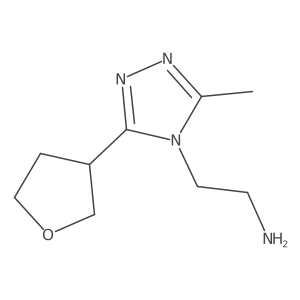 2-[3-methyl-5-(oxolan-3-yl)-4H-1,2,4-triazol-4-yl]ethan-1-amine结构式