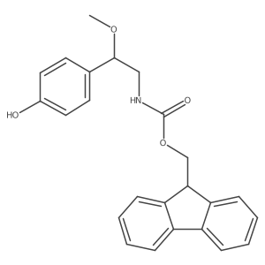 (9H-fluoren-9-yl)methyl N-[2-(4-hydroxyphenyl)-2-methoxyethyl]carbamate结构式