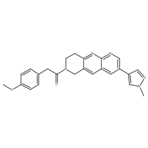 2-(4-methoxyphenyl)-1-[3-(1-methyl-1H-pyrazol-4-yl)-6H,7H,8H,9H-pyrido[2,3-b]1,6-naphthyridin-7-yl]ethan-1-one Structure