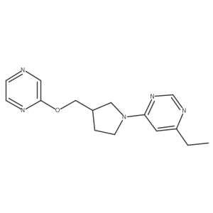 4-Ethyl-6-{3-[(pyrazin-2-yloxy)methyl]pyrrolidin-1-yl}pyrimidine结构式