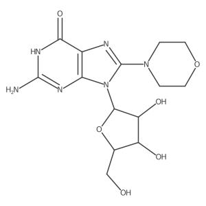 2-Amino-9-((2R,3R,4S,5R)-3,4-dihydroxy-5-(hydroxymethyl)tetrahydrofuran-2-yl)-8-morpholino-1H-purin-6(9H)-one Structure