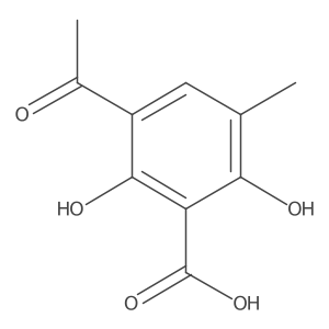 3-Acetyl-2,6-dihydroxy-5-methylbenzoic acid结构式