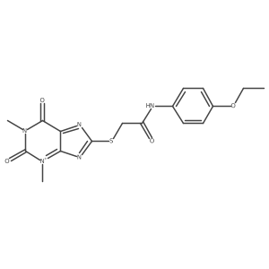 2-(1,3-dimethyl-2,6-dioxopurin-3-ium-8-yl)sulfanyl-N-(4-ethoxyphenyl)acetamide Structure