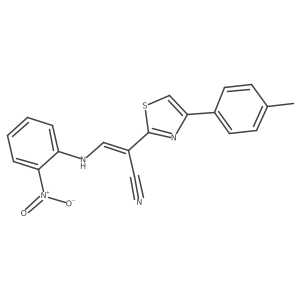 (Z)-3-((2-nitrophenyl)amino)-2-(4-(p-tolyl)thiazol-2-yl)acrylonitrile Structure