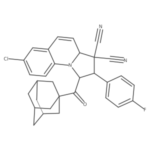 1-(1-adamantylcarbonyl)-7-chloro-2-(4-fluorophenyl)-1,2-dihydropyrrolo[1,2-a]quinoline-3,3(3aH)-dicarbonitrile Structure