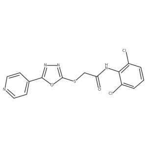 N-(2,6-dichlorophenyl)-2-{[5-(pyridin-4-yl)-1,3,4-oxadiazol-2-yl]sulfanyl}acetamide结构式
