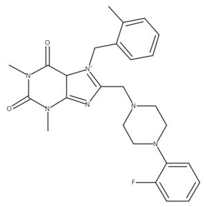 8-[[4-(2-fluorophenyl)piperazin-1-yl]methyl]-1,3-dimethyl-7-[(2-methylphenyl)methyl]-5H-purin-7-ium-2,6-dione Structure