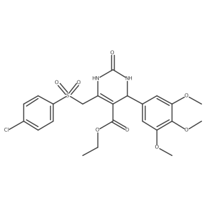Ethyl 6-(((4-chlorophenyl)sulfonyl)methyl)-2-oxo-4-(3,4,5-trimethoxyphenyl)-1,2,3,4-tetrahydropyrimidine-5-carboxylate结构式