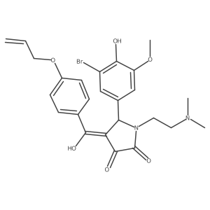 4-(4-(allyloxy)benzoyl)-5-(3-bromo-4-hydroxy-5-methoxyphenyl)-1-(2-(dimethylamino)ethyl)-3-hydroxy-1H-pyrrol-2(5H)-one结构式