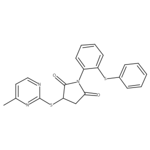 3-[(4-Methylpyrimidin-2-yl)sulfanyl]-1-[2-(phenylsulfanyl)phenyl]pyrrolidine-2,5-dione结构式