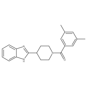(4-(1H-benzo[d]imidazol-2-yl)piperidin-1-yl)(3,5-dimethylphenyl)methanone结构式