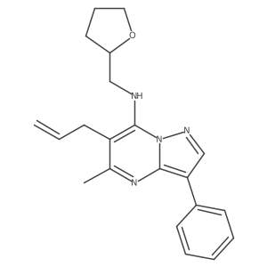 5-methyl-N-[(oxolan-2-yl)methyl]-3-phenyl-6-(prop-2-en-1-yl)pyrazolo[1,5-a]pyrimidin-7-amine结构式