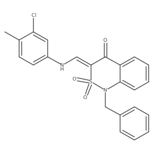 (3E)-1-benzyl-3-{[(3-chloro-4-methylphenyl)amino]methylene}-1H-2,1-benzothiazin-4(3H)-one 2,2-dioxide Structure