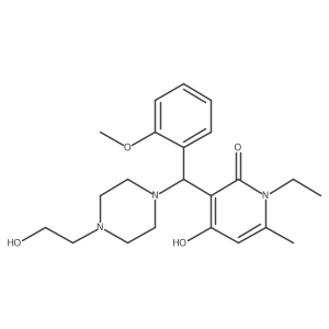 1-ethyl-4-hydroxy-3-((4-(2-hydroxyethyl)piperazin-1-yl)(2-methoxyphenyl)methyl)-6-methylpyridin-2(1H)-one结构式