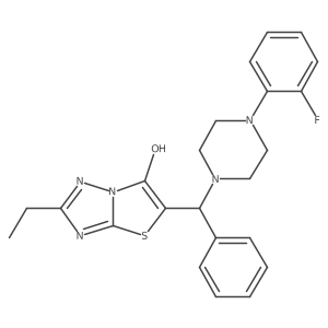 2-Ethyl-5-((4-(2-fluorophenyl)piperazin-1-yl)(phenyl)methyl)thiazolo[3,2-b][1,2,4]triazol-6-ol Structure