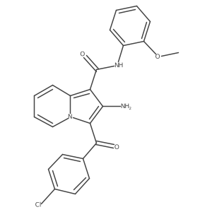 2-amino-3-(4-chlorobenzoyl)-N-(2-methoxyphenyl)indolizine-1-carboxamide结构式