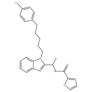 N-({1-[4-(4-chlorophenoxy)butyl]benzimidazol-2-yl}ethyl)-2-furylcarboxamide结构式