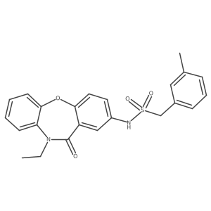 N-(10-ethyl-11-oxo-10,11-dihydrodibenzo[b,f][1,4]oxazepin-2-yl)-1-(m-tolyl)methanesulfonamide结构式