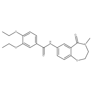 3,4-diethoxy-N-(4-methyl-5-oxo-2,3,4,5-tetrahydrobenzo[f][1,4]oxazepin-7-yl)benzamide结构式