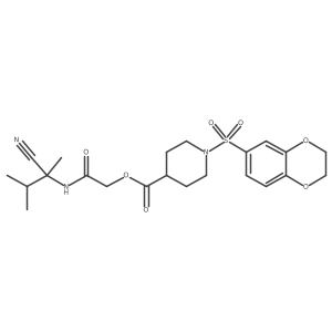 [(1-Cyano-1,2-dimethylpropyl)carbamoyl]methyl 1-(2,3-dihydro-1,4-benzodioxine-6-sulfonyl)piperidine-4-carboxylate结构式
