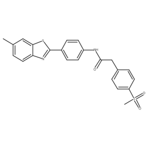 N-(4-(6-methylbenzo[d]thiazol-2-yl)phenyl)-2-(4-(methylsulfonyl)phenyl)acetamide结构式