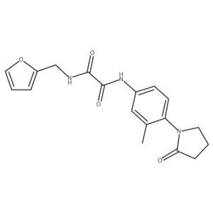 N1-(furan-2-ylmethyl)-N2-(3-methyl-4-(2-oxopyrrolidin-1-yl)phenyl)oxalamide结构式
