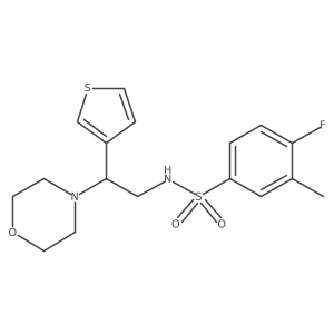 4-fluoro-3-methyl-N-(2-morpholino-2-(thiophen-3-yl)ethyl)benzenesulfonamide Structure