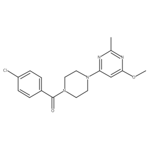 (4-Chlorophenyl)(4-(6-methoxy-2-methylpyrimidin-4-yl)piperazin-1-yl)methanone结构式
