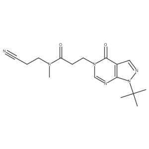 3-{1-tert-butyl-4-oxo-1H,4H,5H-pyrazolo[3,4-d]pyrimidin-5-yl}-N-(2-cyanoethyl)-N-methylpropanamide结构式