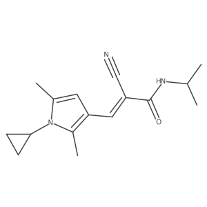 2-cyano-3-(1-cyclopropyl-2,5-dimethyl-1H-pyrrol-3-yl)-N-(propan-2-yl)prop-2-enamide结构式
