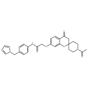 2-[(1'-acetyl-4-oxo-3,4-dihydrospiro[chromene-2,4'-piperidin]-7-yl)oxy]-N-[4-(1H-1,2,4-triazol-1-ylmethyl)phenyl]acetamide Structure