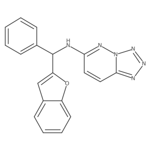 N-(Benzofuran-2-yl(phenyl)methyl)tetrazolo[1,5-b]pyridazin-6-amine结构式