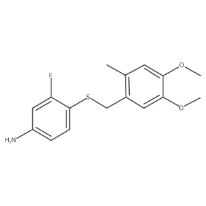 4-[[(4,5-Dimethoxy-2-methylphenyl)methyl]thio]-3-fluorobenzenamine Structure