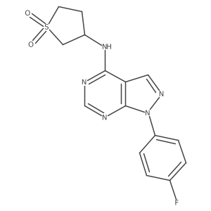 3-((1-(4-fluorophenyl)-1H-pyrazolo[3,4-d]pyrimidin-4-yl)amino)tetrahydrothiophene 1,1-dioxide Structure