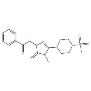 4-methyl-3-(1-(methylsulfonyl)piperidin-4-yl)-1-(2-oxo-2-phenylethyl)-1H-1,2,4-triazol-5(4H)-one Structure